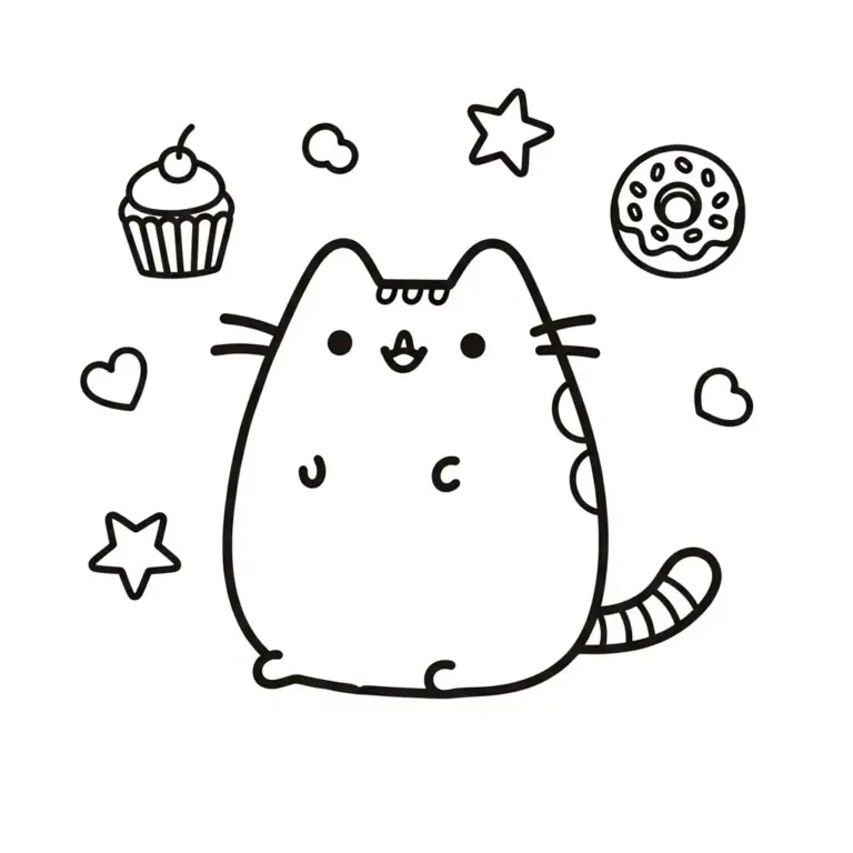 Tranh tô màu Mèo Pusheen