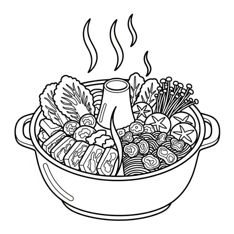 Tranh tô màu Nồi Lẩu