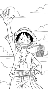 hình tô màu Luffy cho bé đơn giản