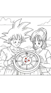 tranh tô màu Songoku cho trẻ em