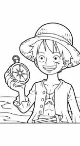 in tranh tô màu Luffy cho bé 6 tuổi