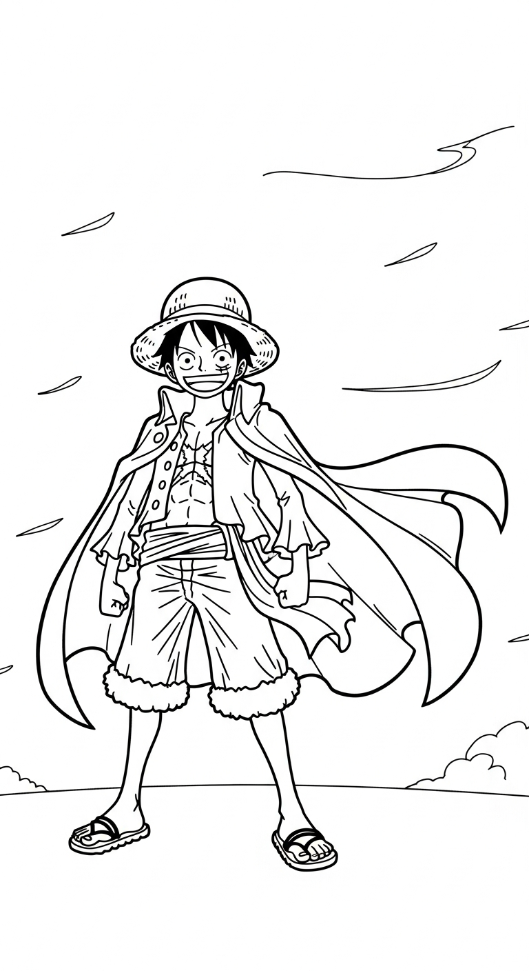tải tranh tô màu Luffy cho bé 5 tuổi