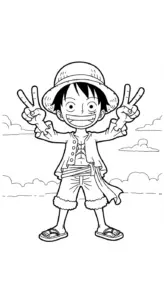tranh tô màu Luffy cho bé 7-8 tuổi