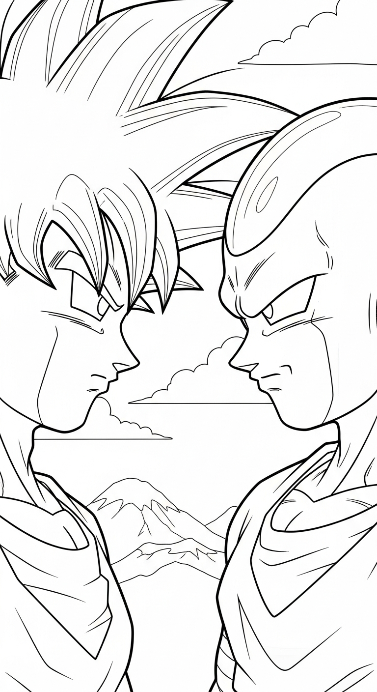 file tranh tô màu Songoku cho bé 4-5 tuổi 2