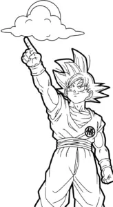tải tranh tô màu Songoku cho bé miễn phí