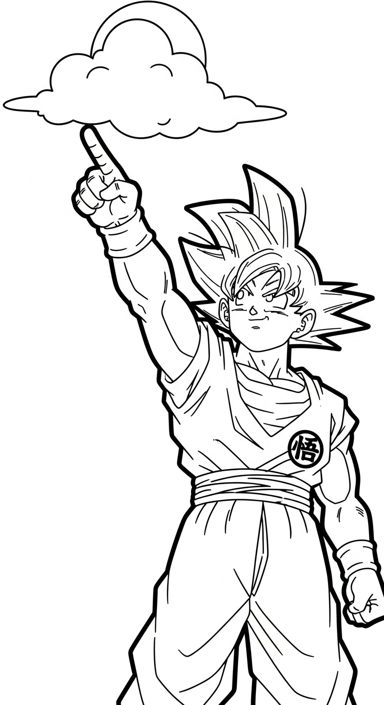 tải tranh tô màu Songoku cho bé miễn phí
