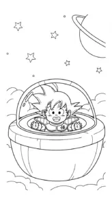 hình tô màu Songoku cho bé 4 tuổi