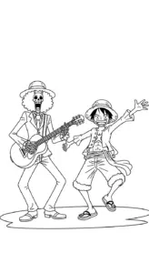 file tranh tô màu Luffy cho bé 4-5 tuổi