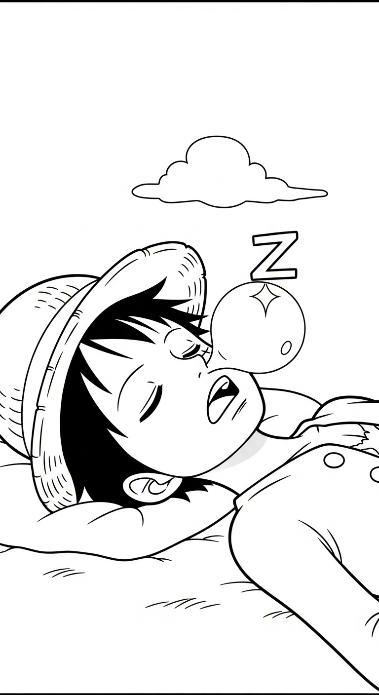 tải hình tô màu Luffy miễn phí