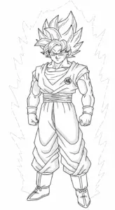 tranh tô màu Songoku cho bé đơn giản