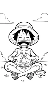 tranh tô màu Luffy cho bé 4 tuổi