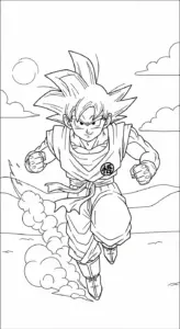 hình tô màu Songoku cho bé tải về