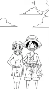 in tranh tô màu Luffy cho bé