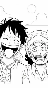 in hình tô màu Luffy cho bé 5 tuổi