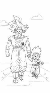 tải hình tô màu Songoku cho bé 4 tuổi