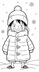 hình tô màu Luffy cho bé 7 tuổi