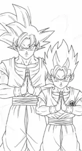 tải tranh tô màu Songoku cho bé 3 tuổi