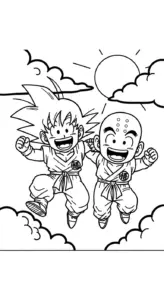 tải tranh tô màu Songoku cho bé 7 tuổi