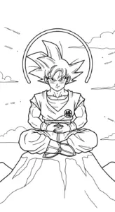 download hình tô màu Songoku miễn phí