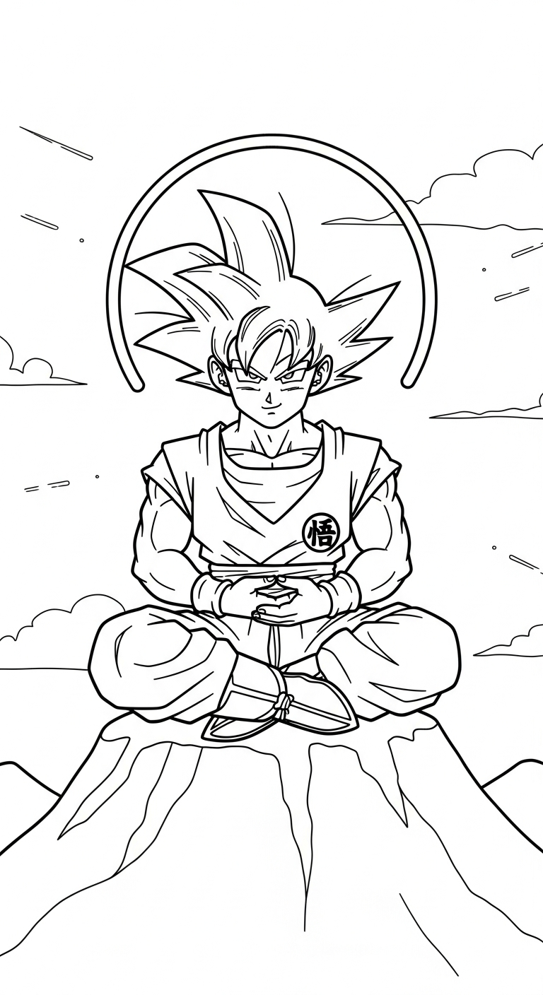 download hình tô màu Songoku miễn phí
