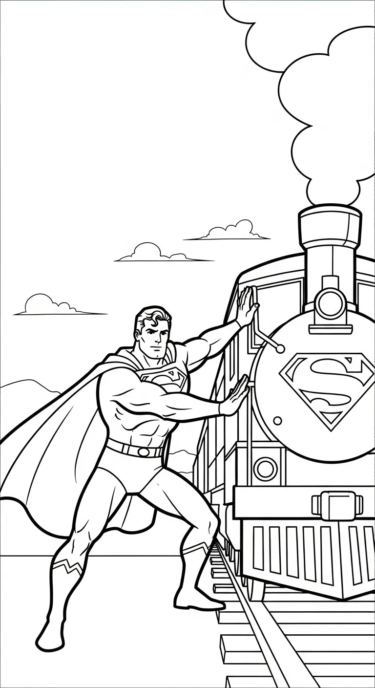 in hình tô màu Tranh Tô Màu Superman miễn phí