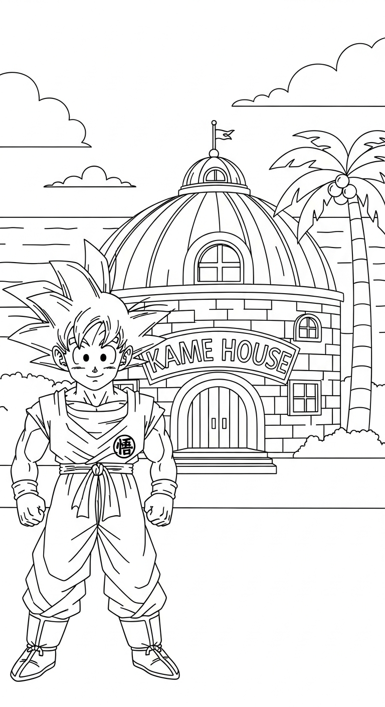 in hình Songoku cho bé tập tô