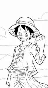 tranh tô màu Luffy miễn phí