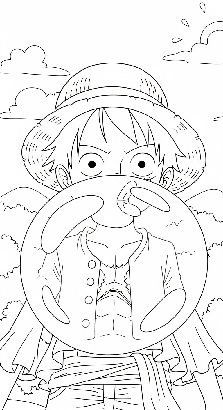 tải tranh tô màu Luffy cho bé