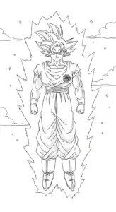 tranh tô màu Songoku cho bé 6 tuổi miễn phí