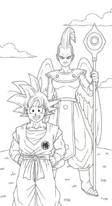 in tranh tô màu Songoku khổ A4