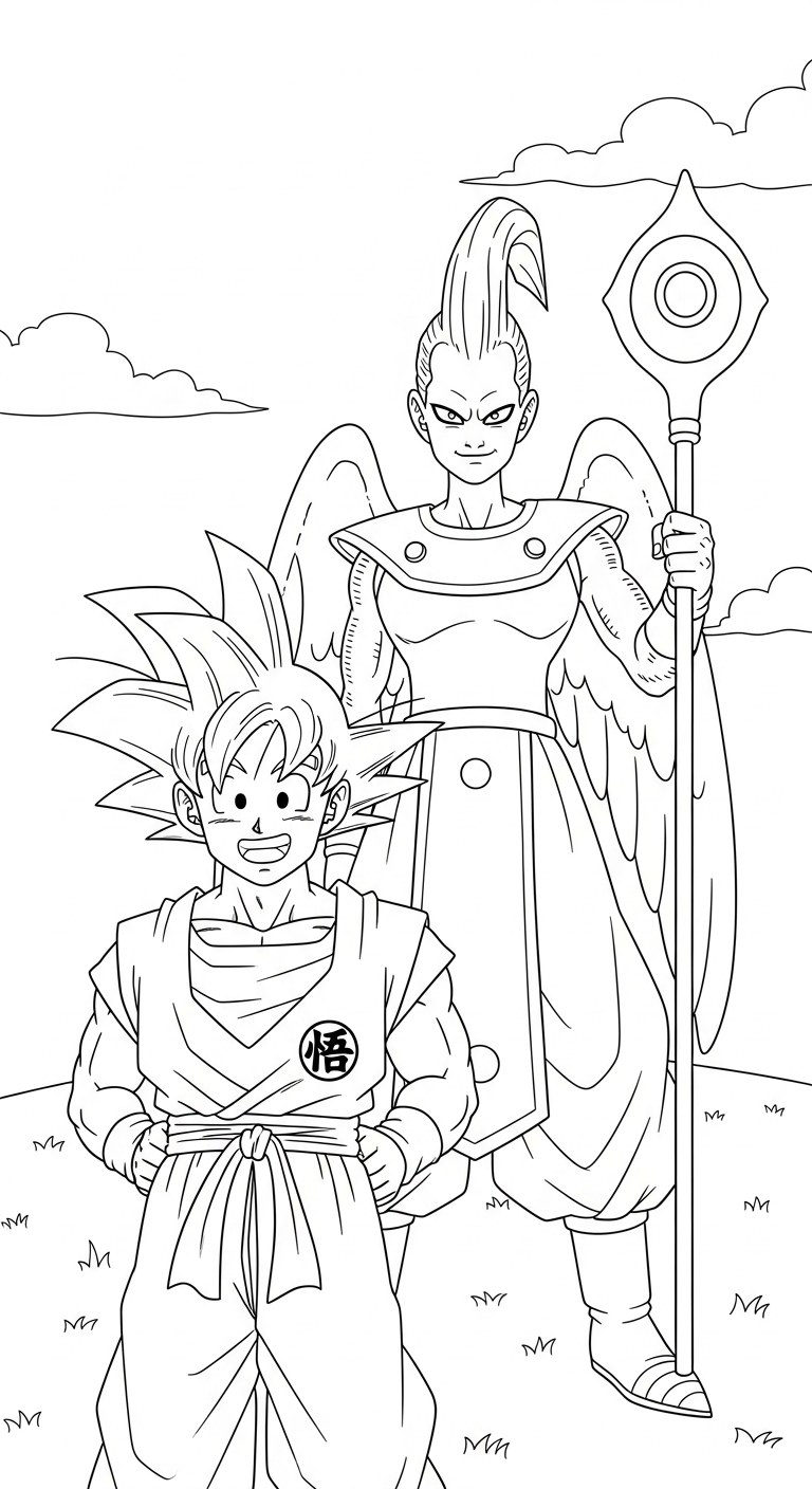 in tranh tô màu Songoku khổ A4 1