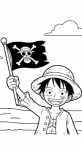 tranh tô màu Luffy cho bé 4 tuổi