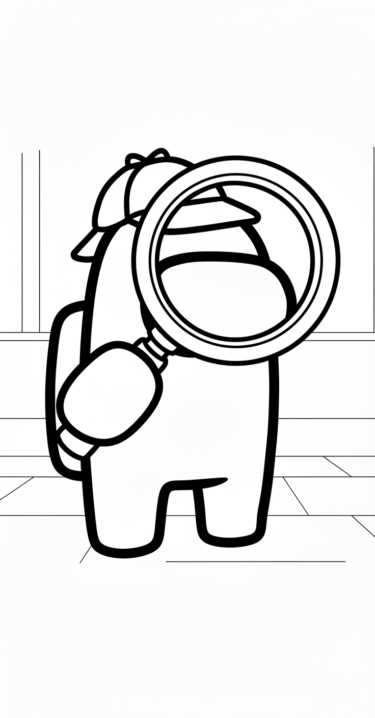 in hình tô màu Among Us cho bé 6 tuổi