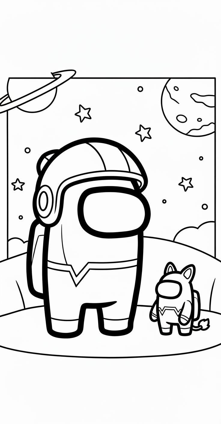 hình tô màu Among Us tập tô