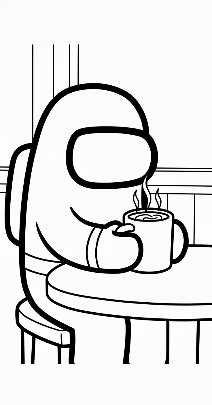 hình tô màu Among Us cho bé 5 tuổi miễn phí