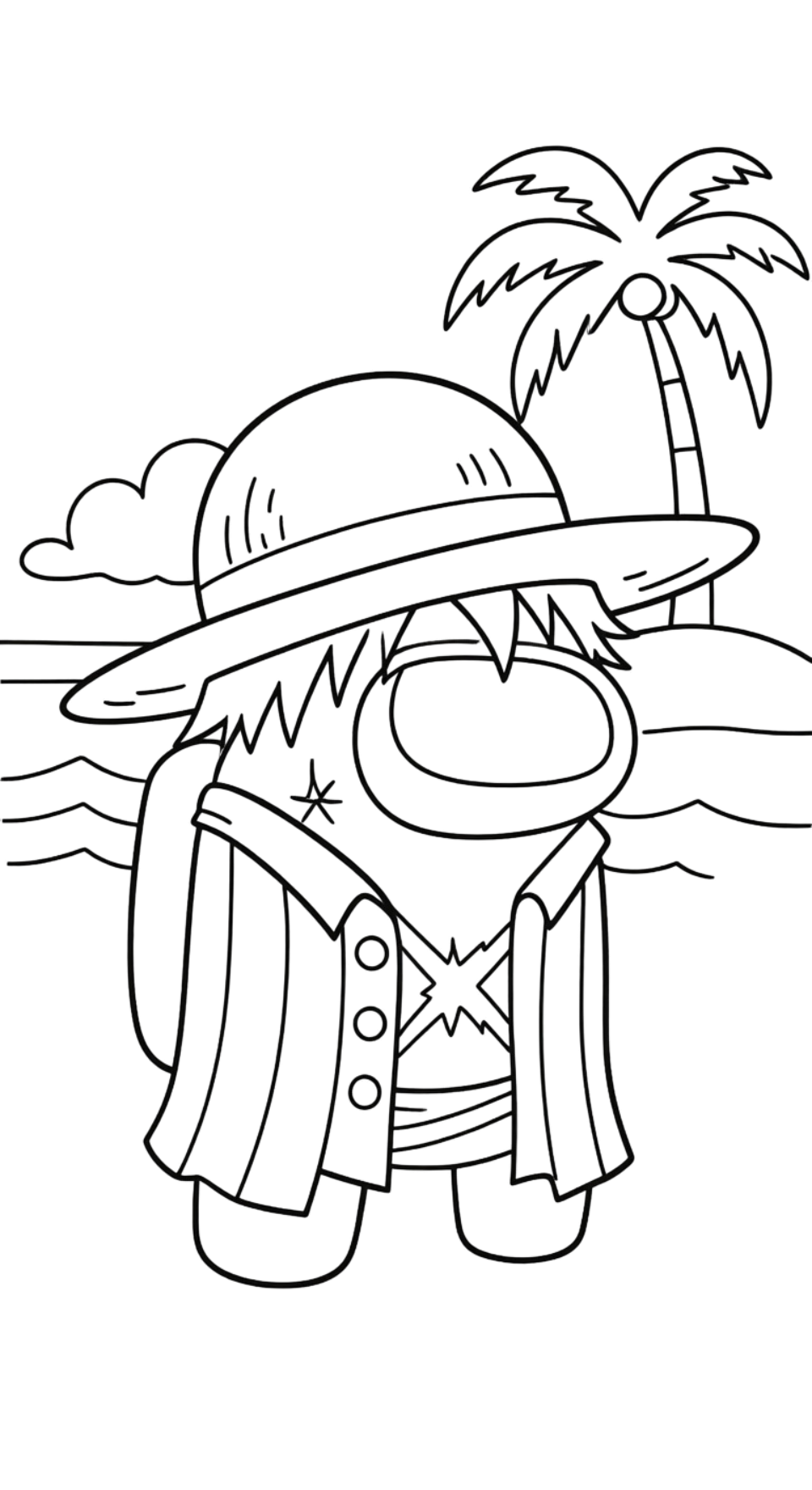 in hình tô màu Among Us cho bé 5 tuổi