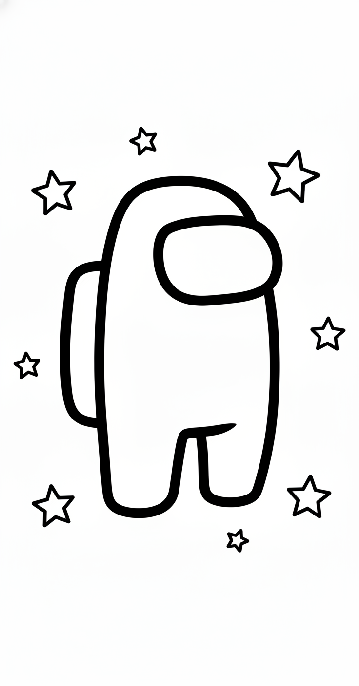 in tranh tô màu Among Us khổ A4