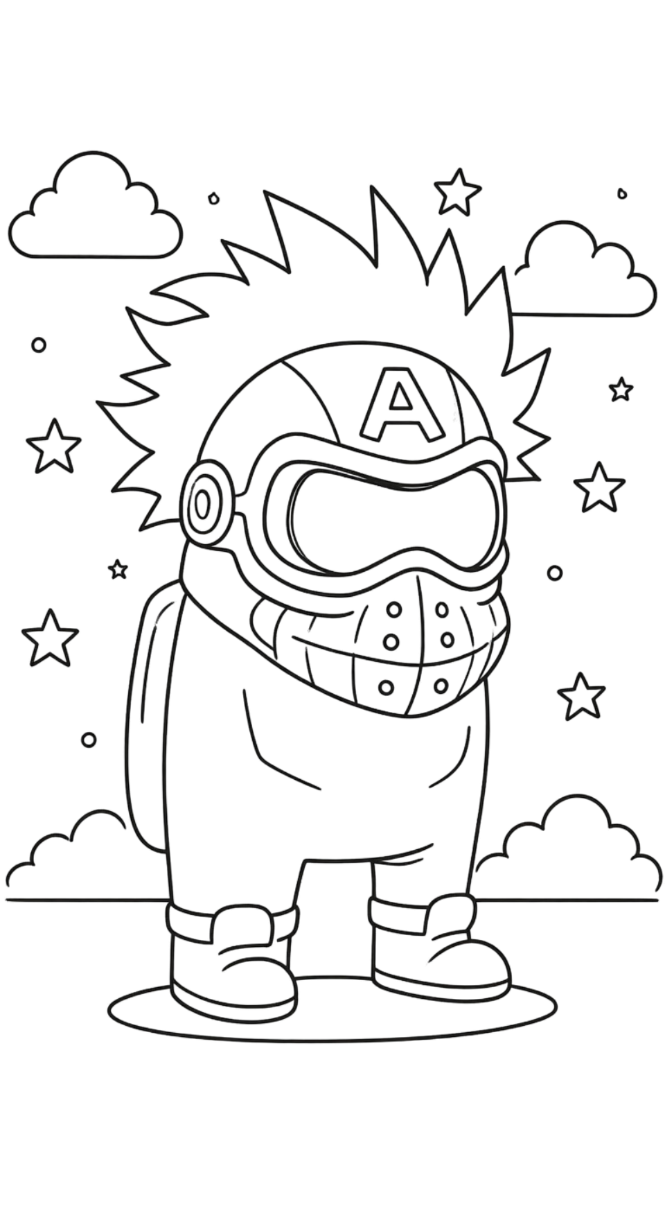 tranh tô màu Among Us cho bé 7-8 tuổi