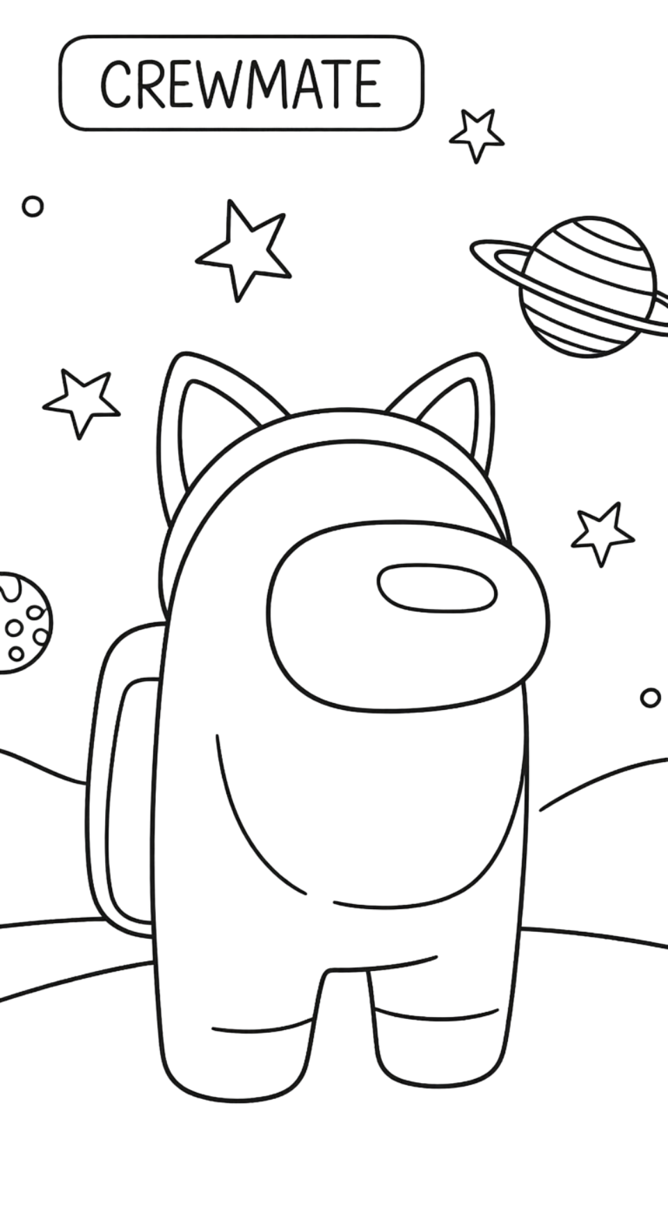 tải tranh tô màu Among Us cho bé miễn phí