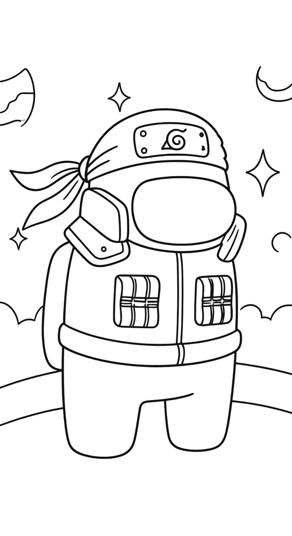 hình tô màu Among Us cho bé 3 tuổi miễn phí