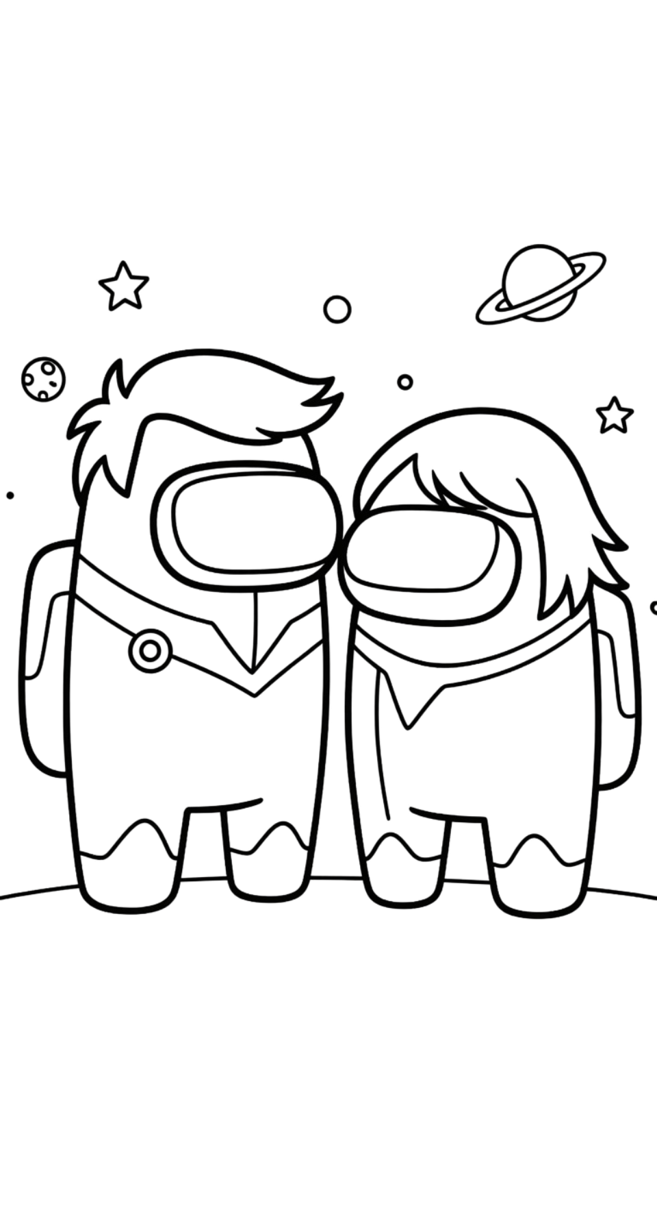 tranh tô màu Among Us cho bé 6 tuổi