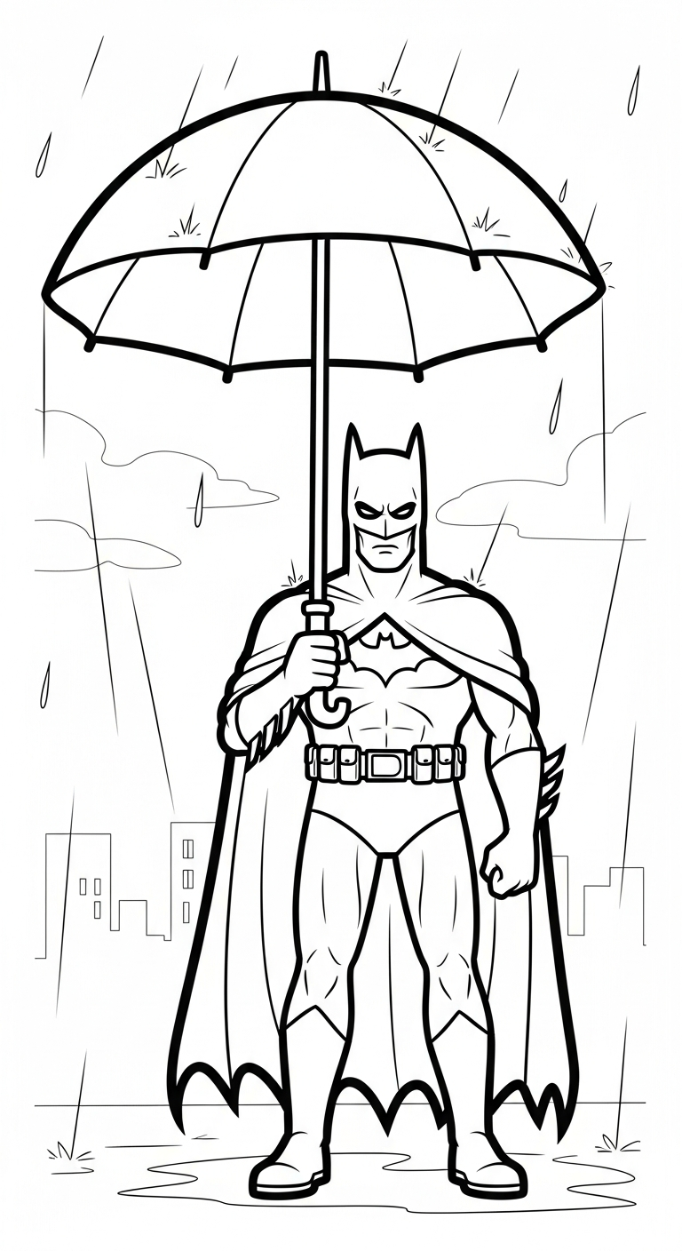 download hình tô màu Batman cho bé