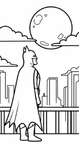 file pdf tranh tô màu Batman cho bé