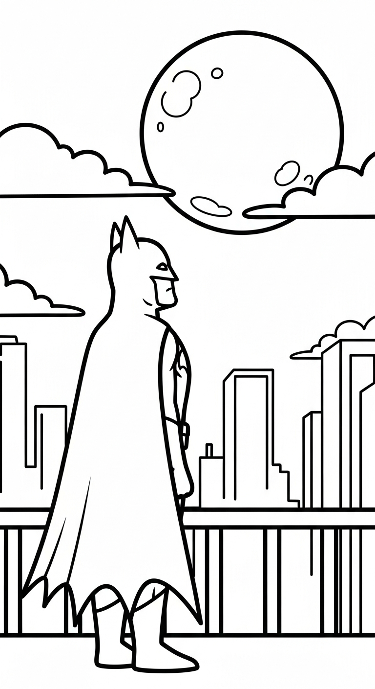 file pdf tranh tô màu Batman cho bé