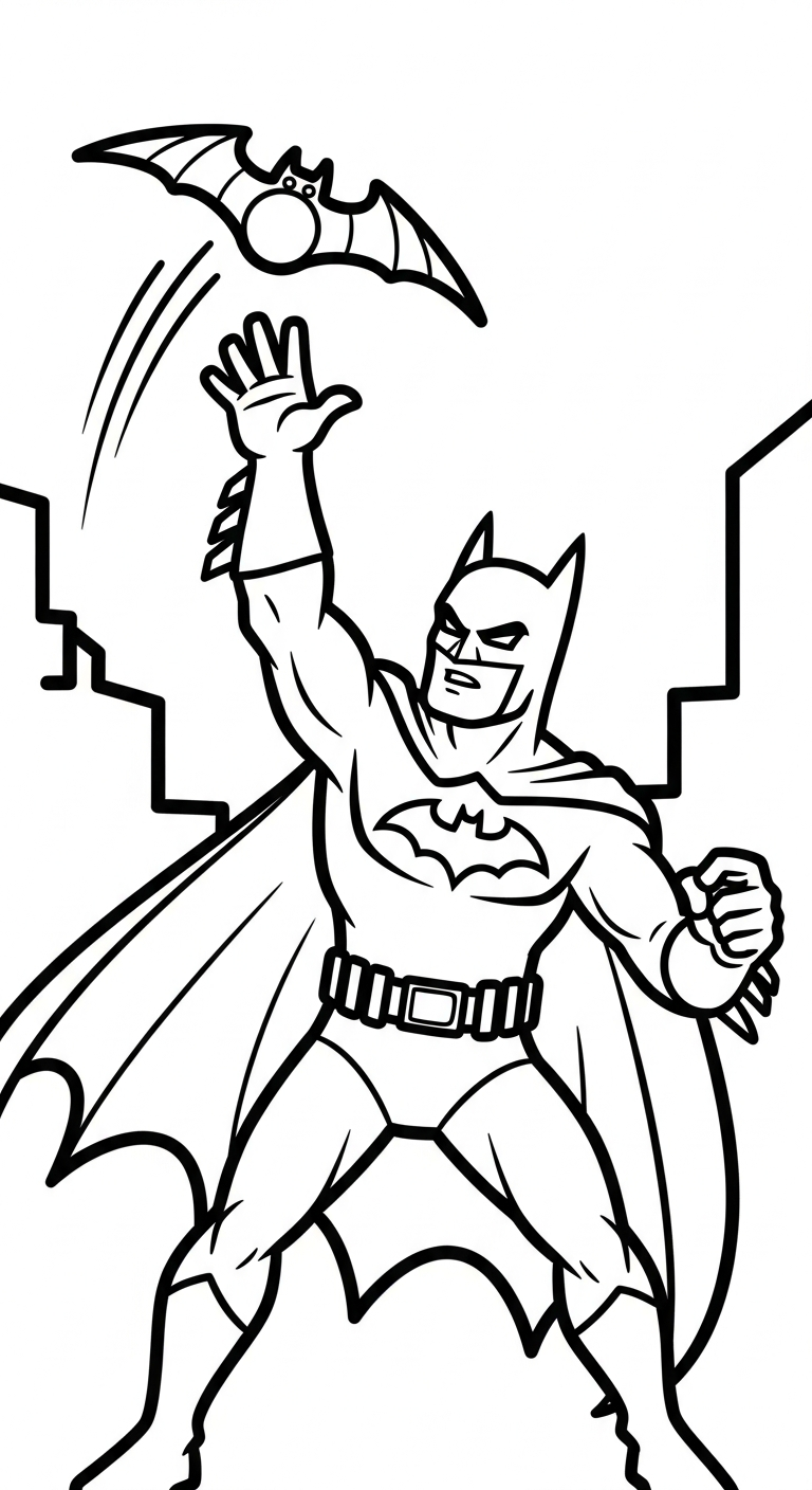 hình tô màu Batman cho bé tải miễn phí