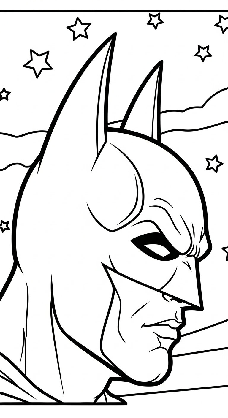 file pdf hình tô màu Batman cho bé