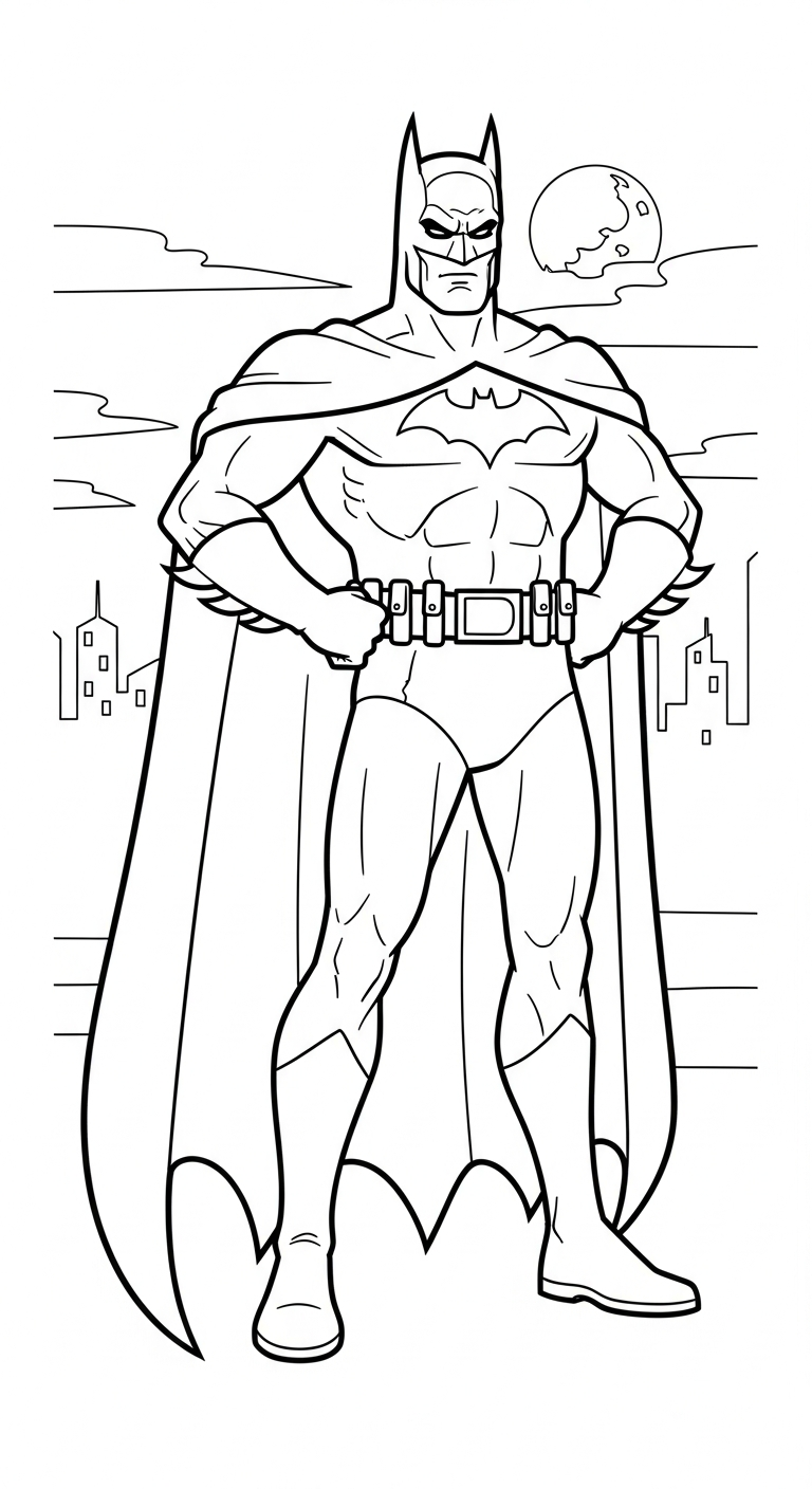 tranh tô màu Batman cho bé 7-8 tuổi