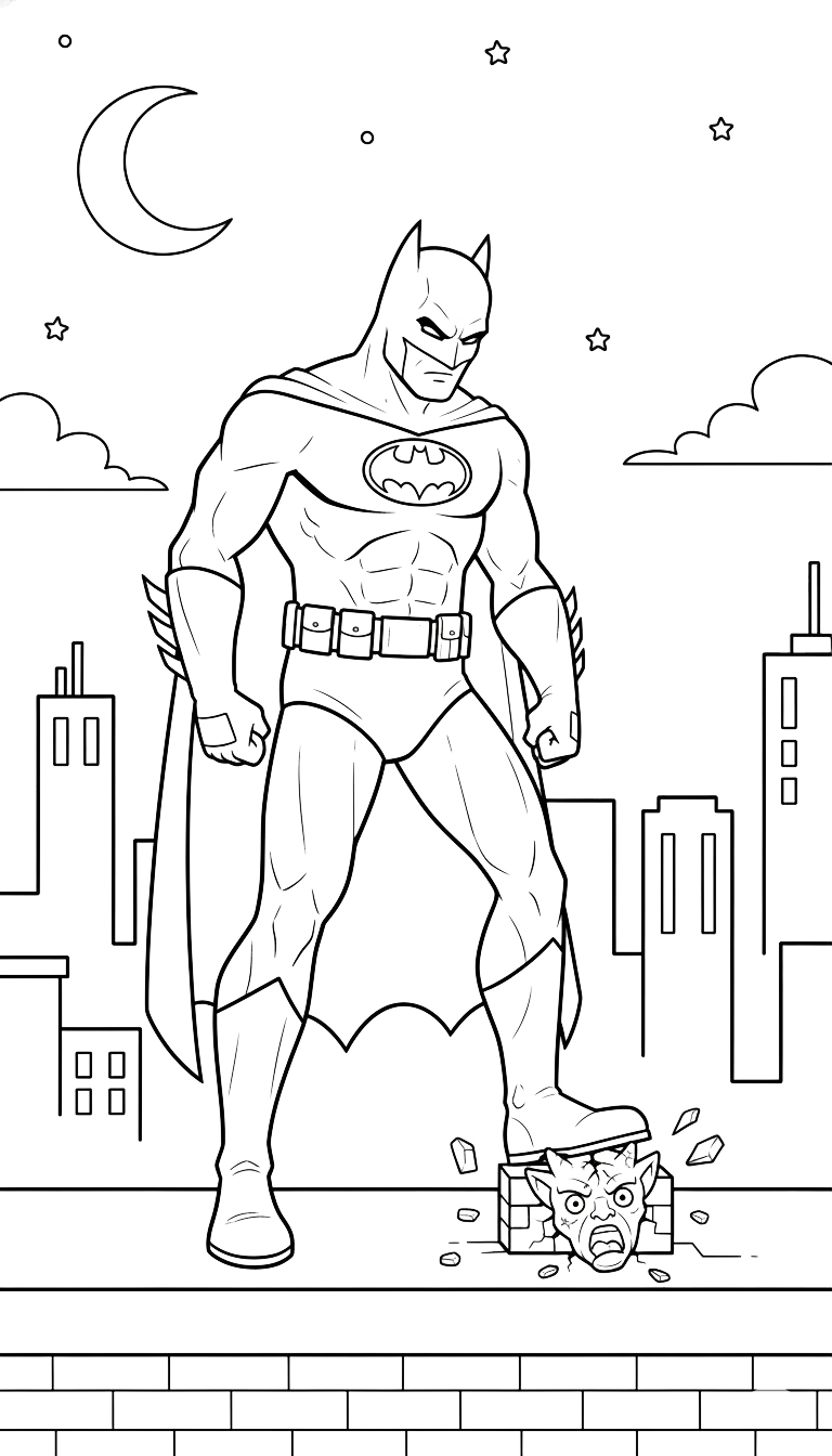 tranh tô màu Batman cho bé 3 tuổi