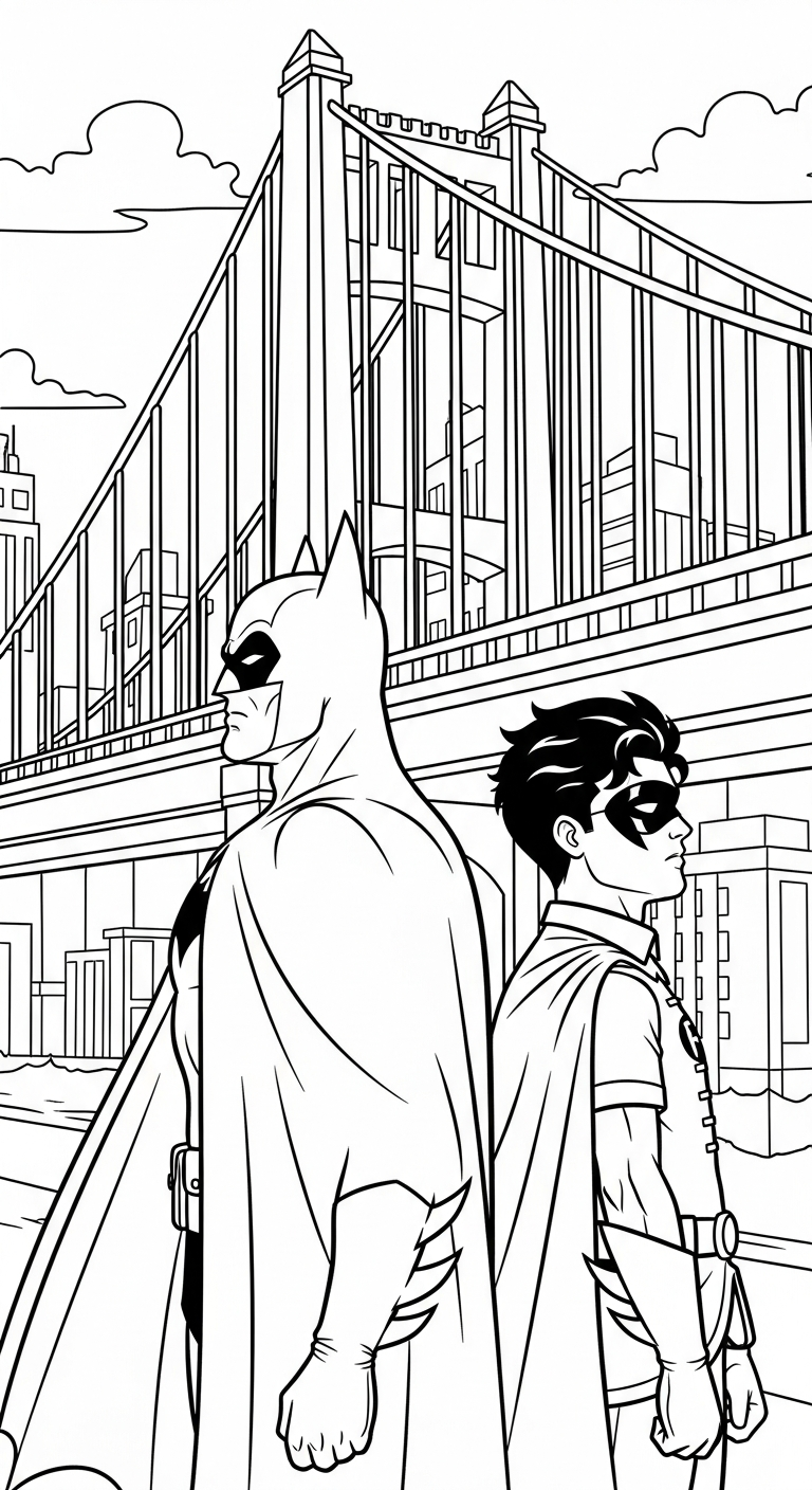 in hình tô màu Batman cho bé 7 tuổi