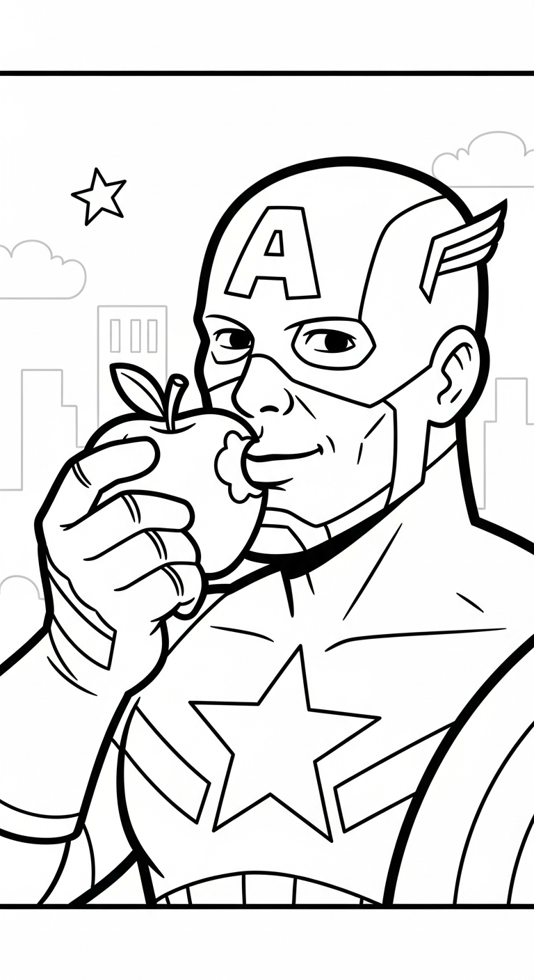 tải tranh tô màu Đội Trưởng Mỹ miễn phí